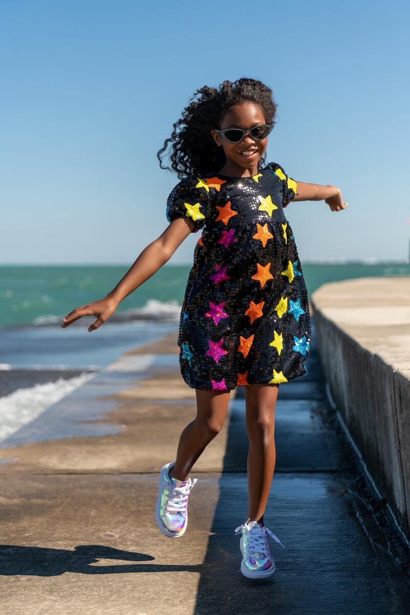 Little girl sale black sequin dress