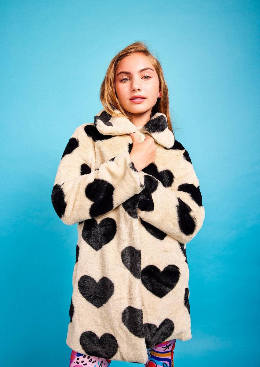 Queen of Hearts Faux Fur Coat