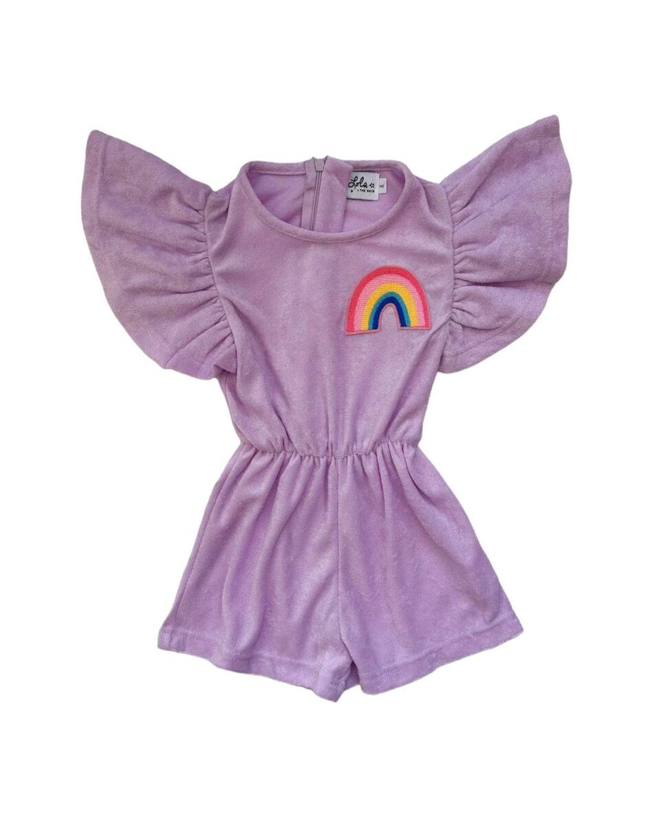 Terry Rainbow Romper Lavender