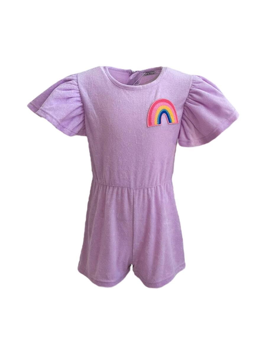 Terry Rainbow Romper Lavender