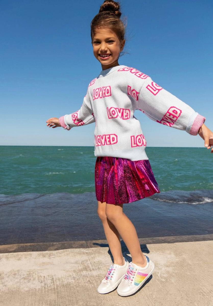 Foil Pleated Skirt