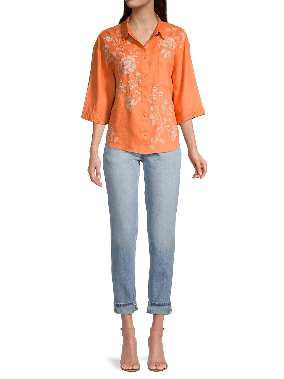 Johnny Was Lael Boxy Linen Shirt