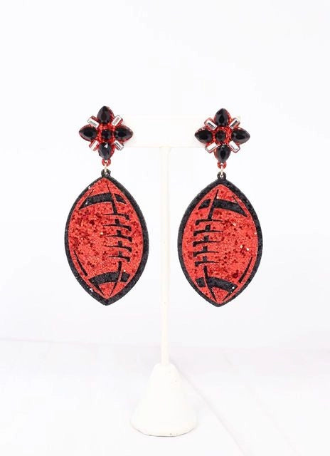 Fields Glitter Football Earring