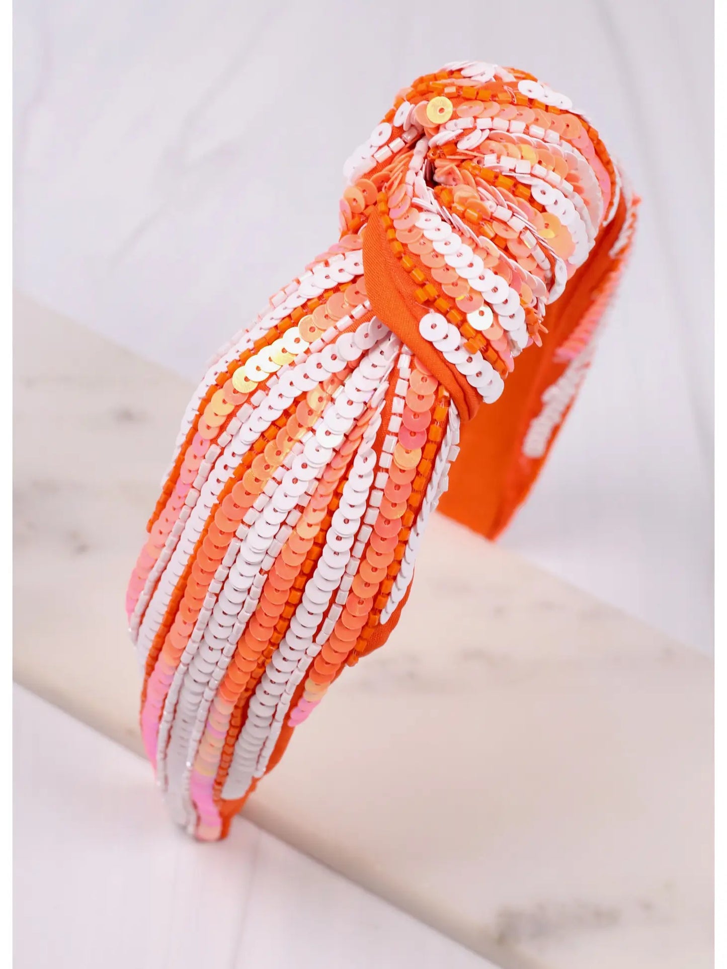 Natasha Sequin Striped Headband
