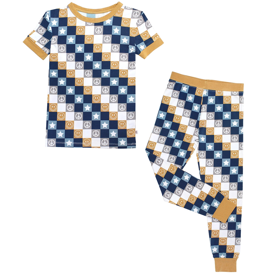 Happy Daze Blue Pajama Set