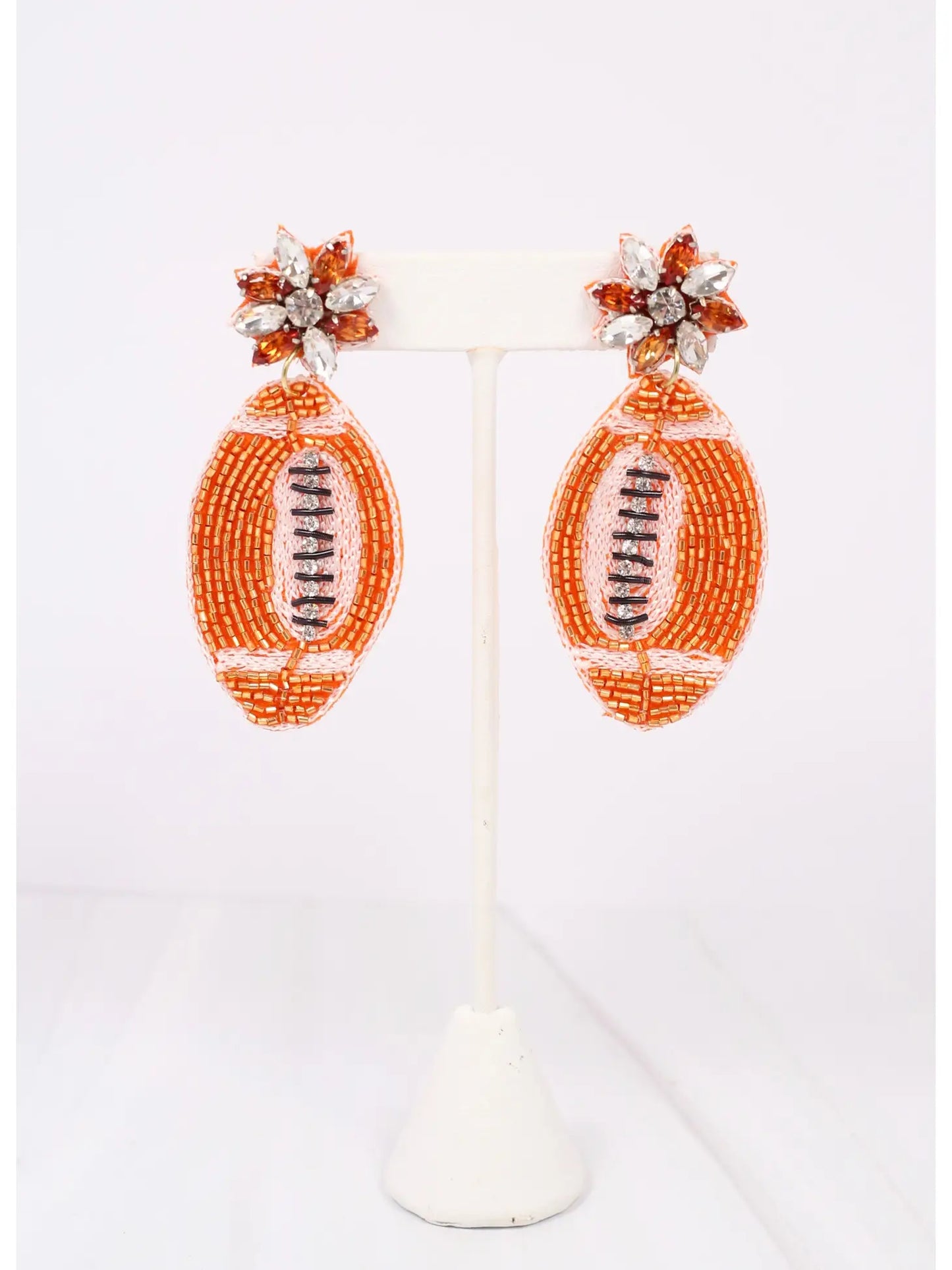 Field Goal Embellished Football Earring
