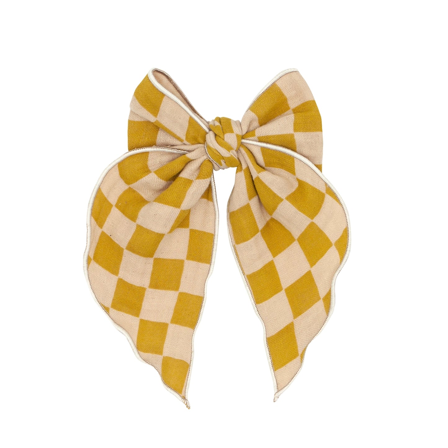 Baby Bling Mustard Race Check Belle Clip
