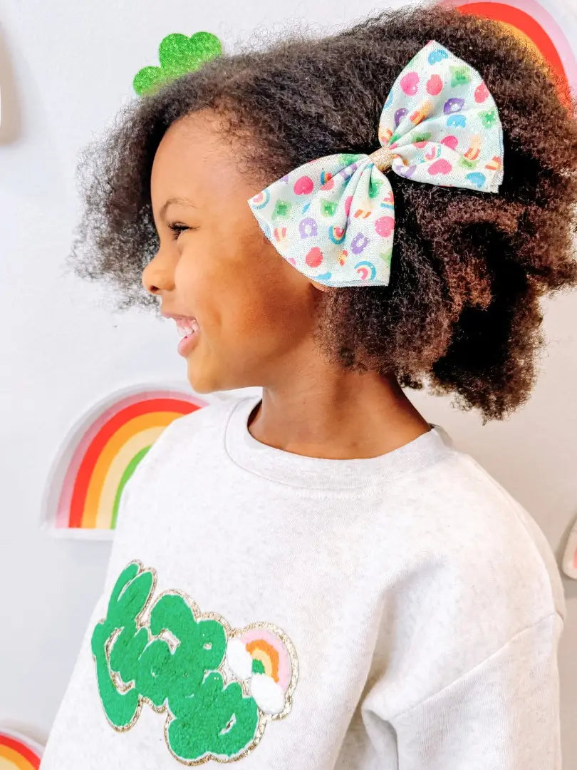 Lucky Charm St. Patrick's Day Tulle Bow Clip