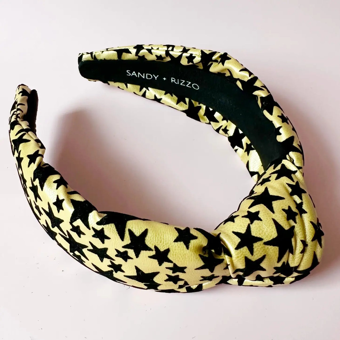 Gold and Black Faux Leather Star Headband