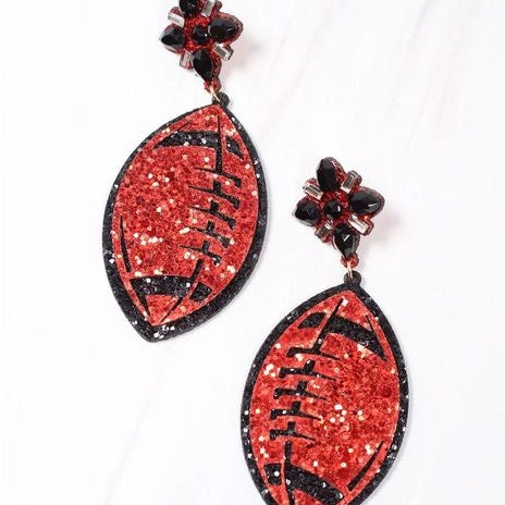 Fields Glitter Football Earring