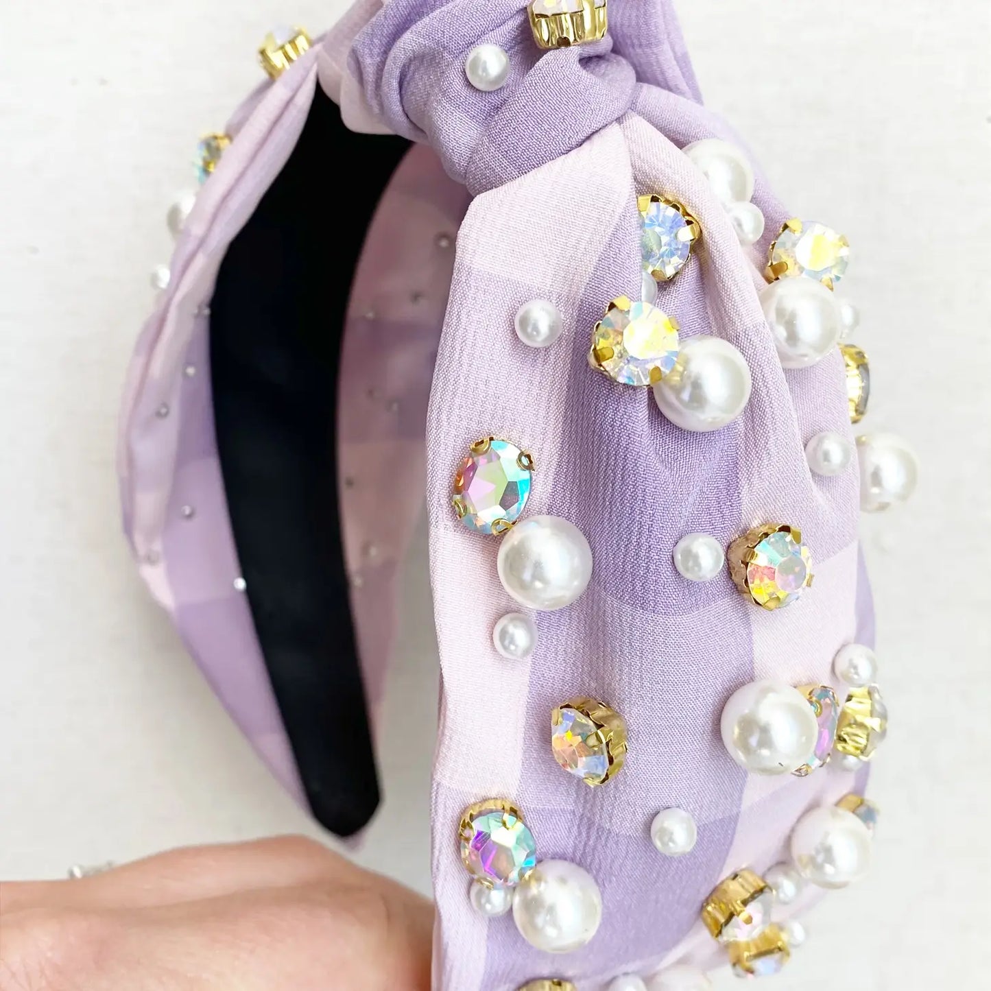 Pink and Purple Gingham Headband