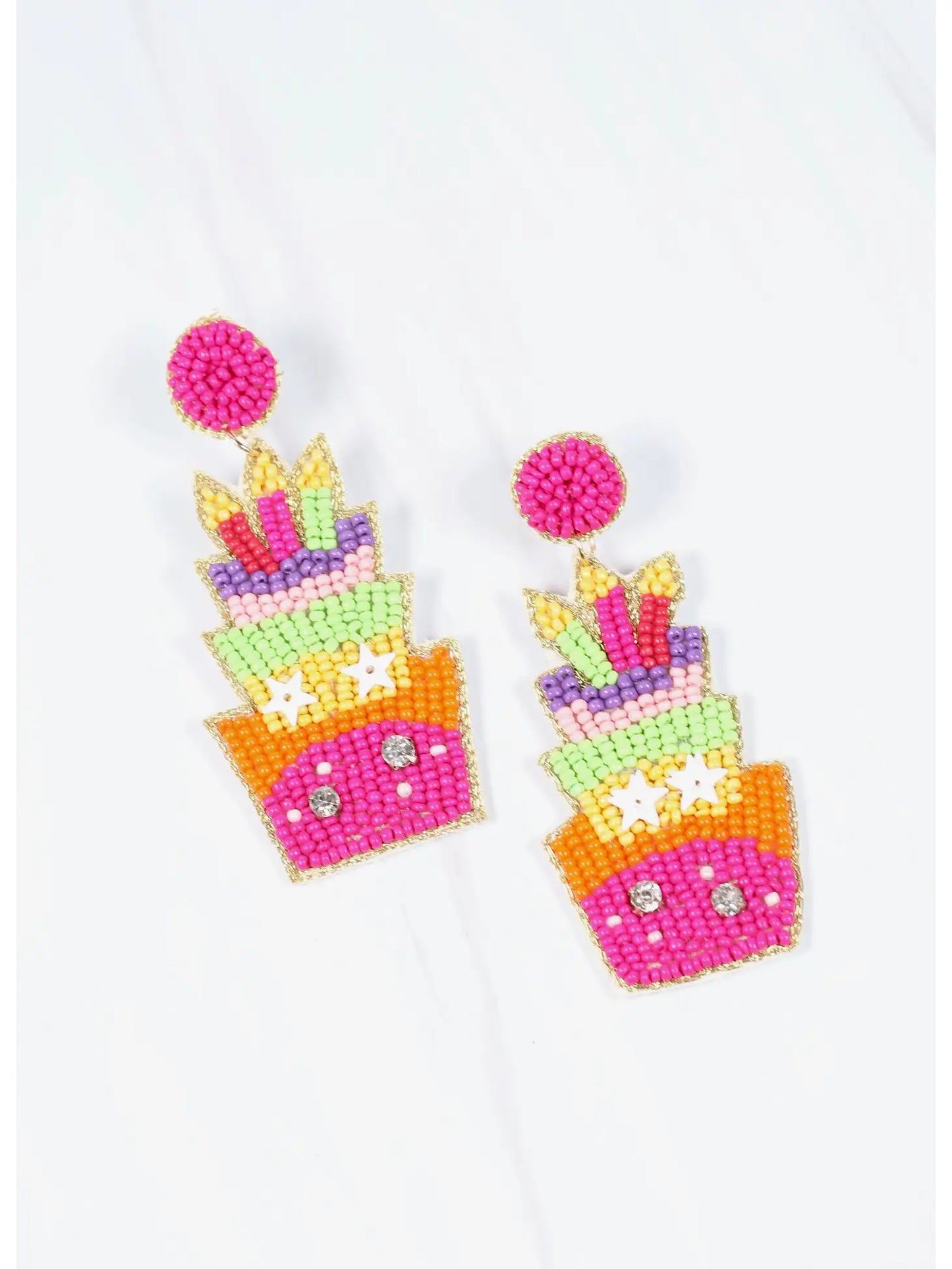 Beaded Birthday Cake Earring