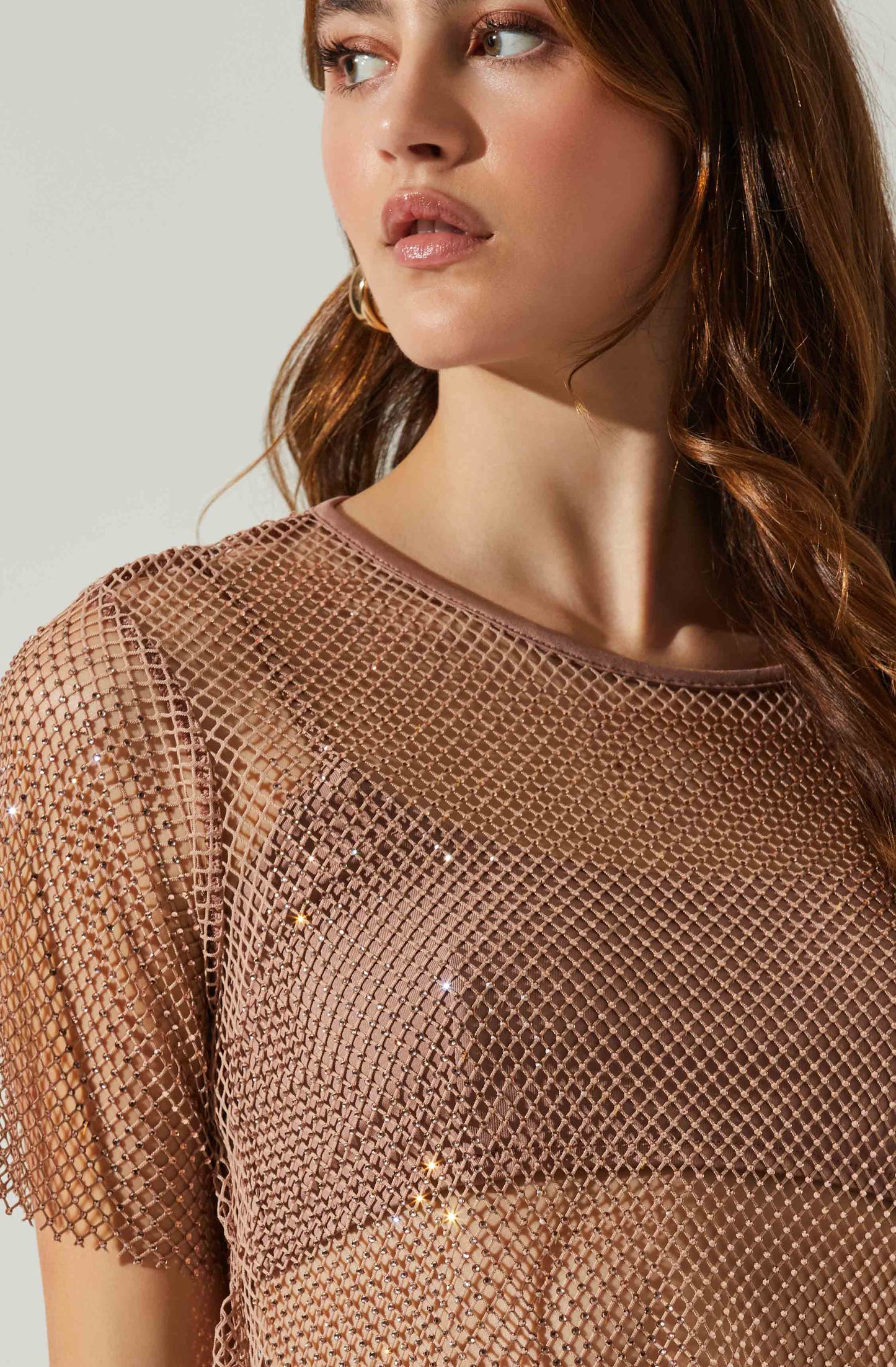 McKay Rhinestone Mesh Top