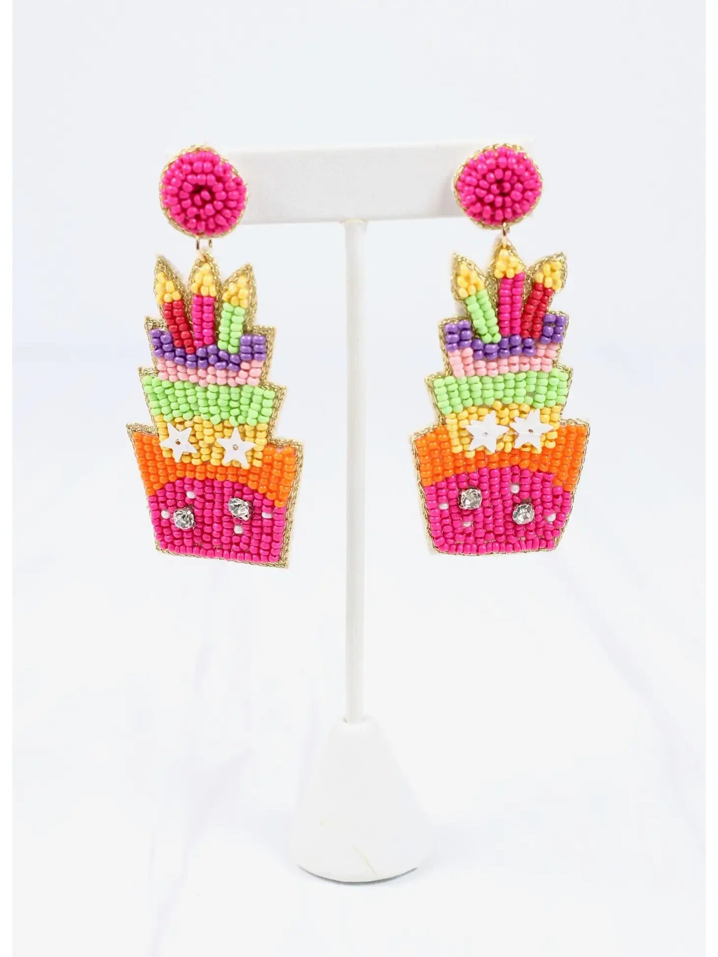 Beaded Birthday Cake Earring