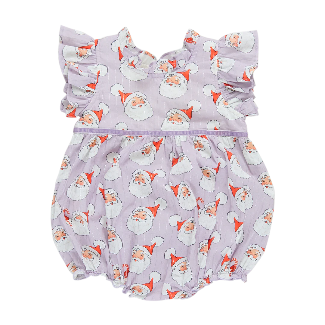 Pink Chicken Baby Girls Jennifer Bubble- Lavender Santas