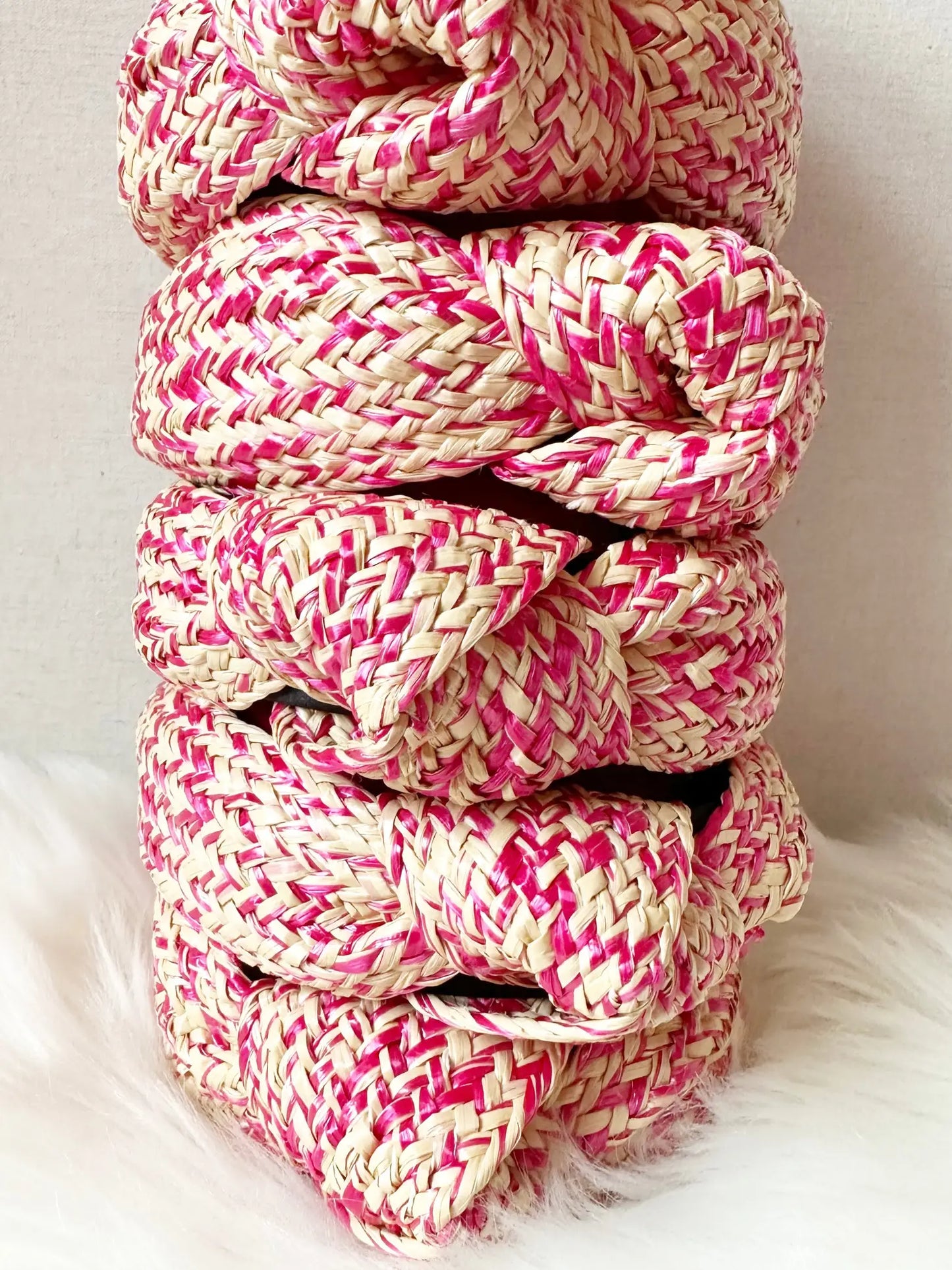 Magenta Raffia Headband