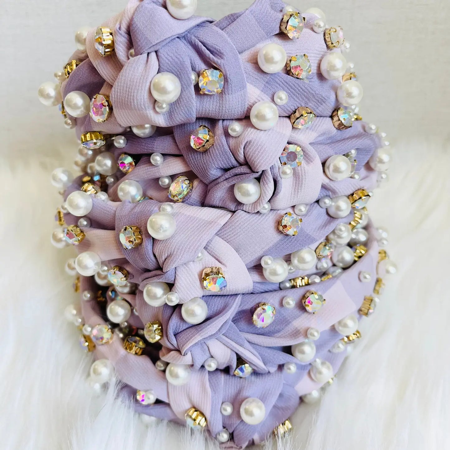 Pink and Purple Gingham Headband