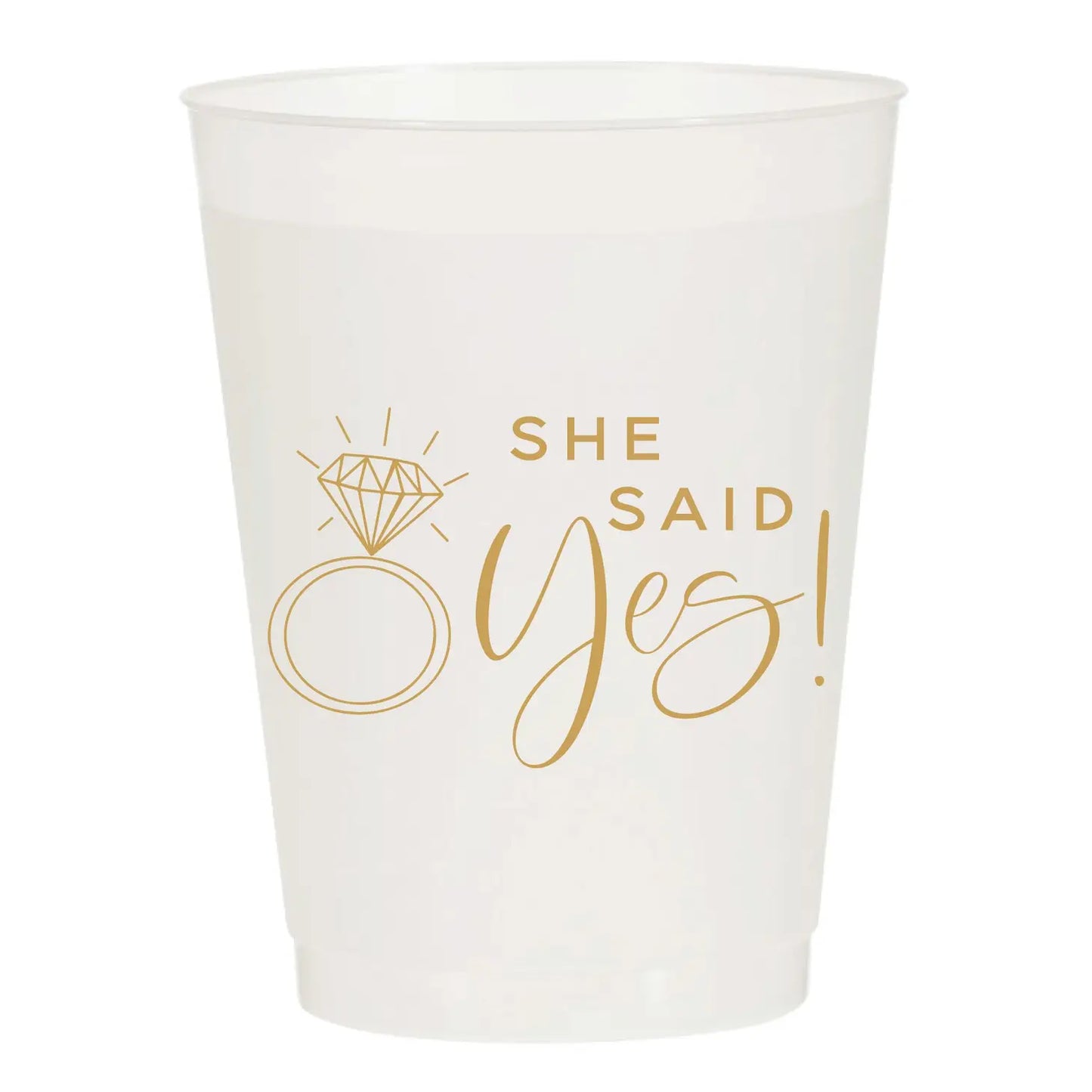 She Said Yes Ring Frosted Cups