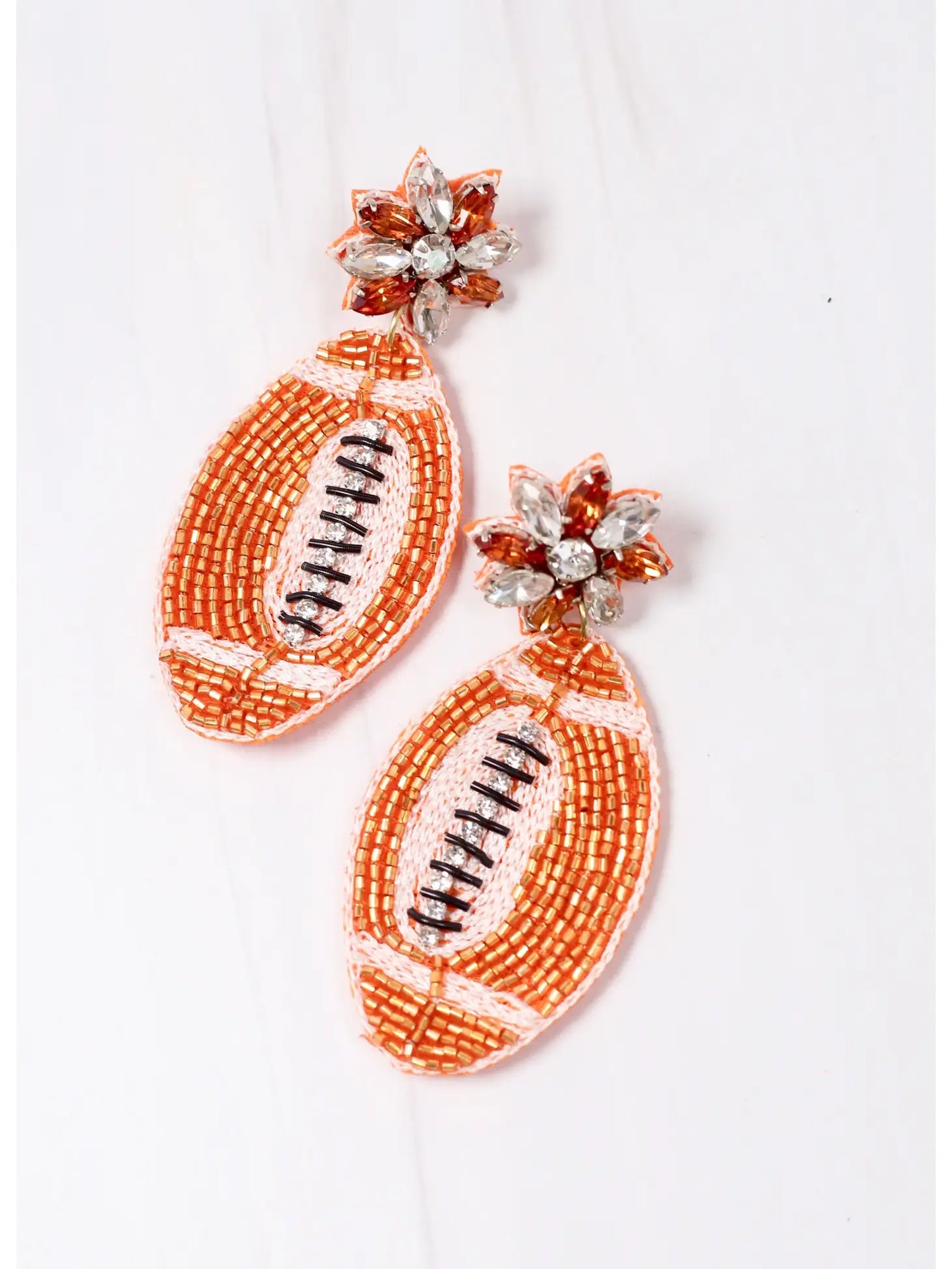 Field Goal Embellished Football Earring