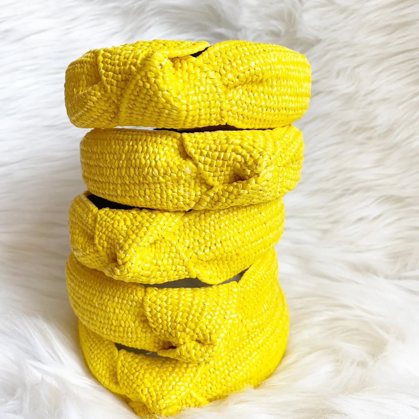 Yellow Raffia Headband