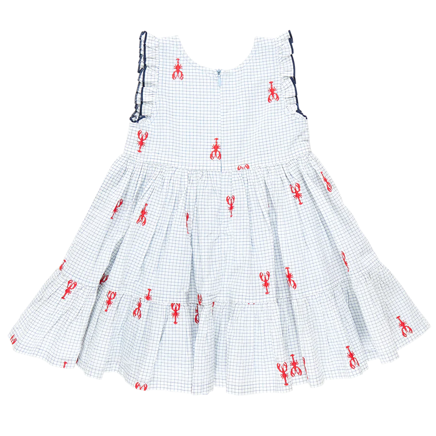 Pink Chicken Lobster Check Kelsey Dress