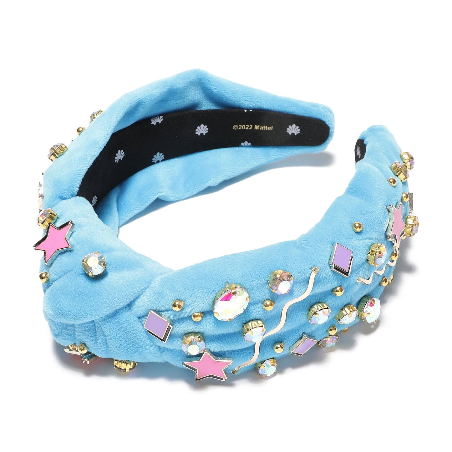 Lele Sadoughi x Barbie Electric Aqua Crystal Star Knotted Headband