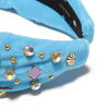 Lele Sadoughi x Barbie Electric Aqua Crystal Star Knotted Headband