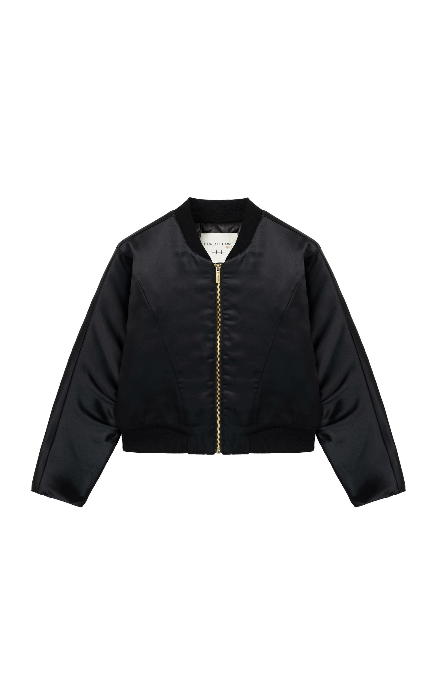 Cropped Satin Bomber Jacket
