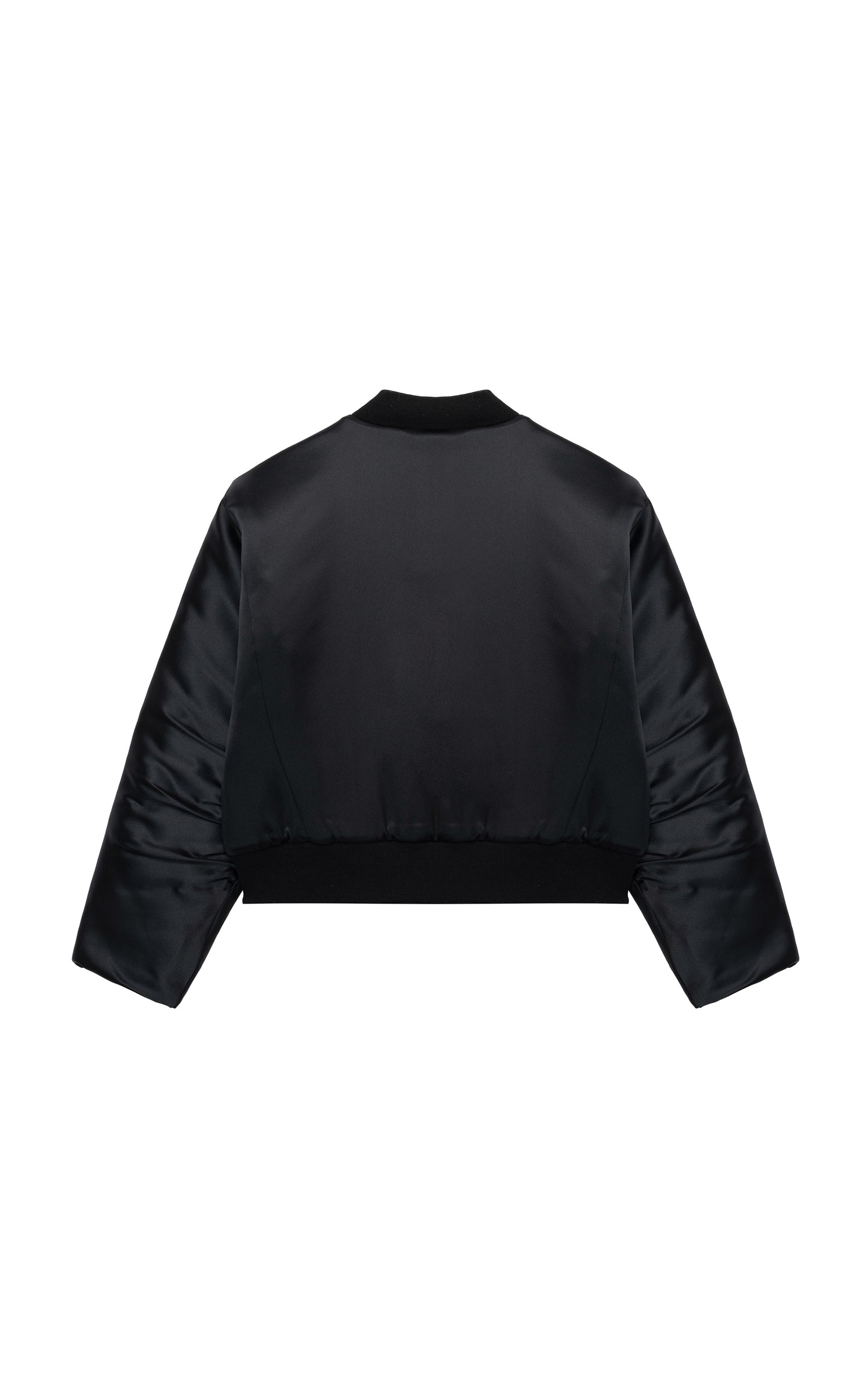 Cropped Satin Bomber Jacket