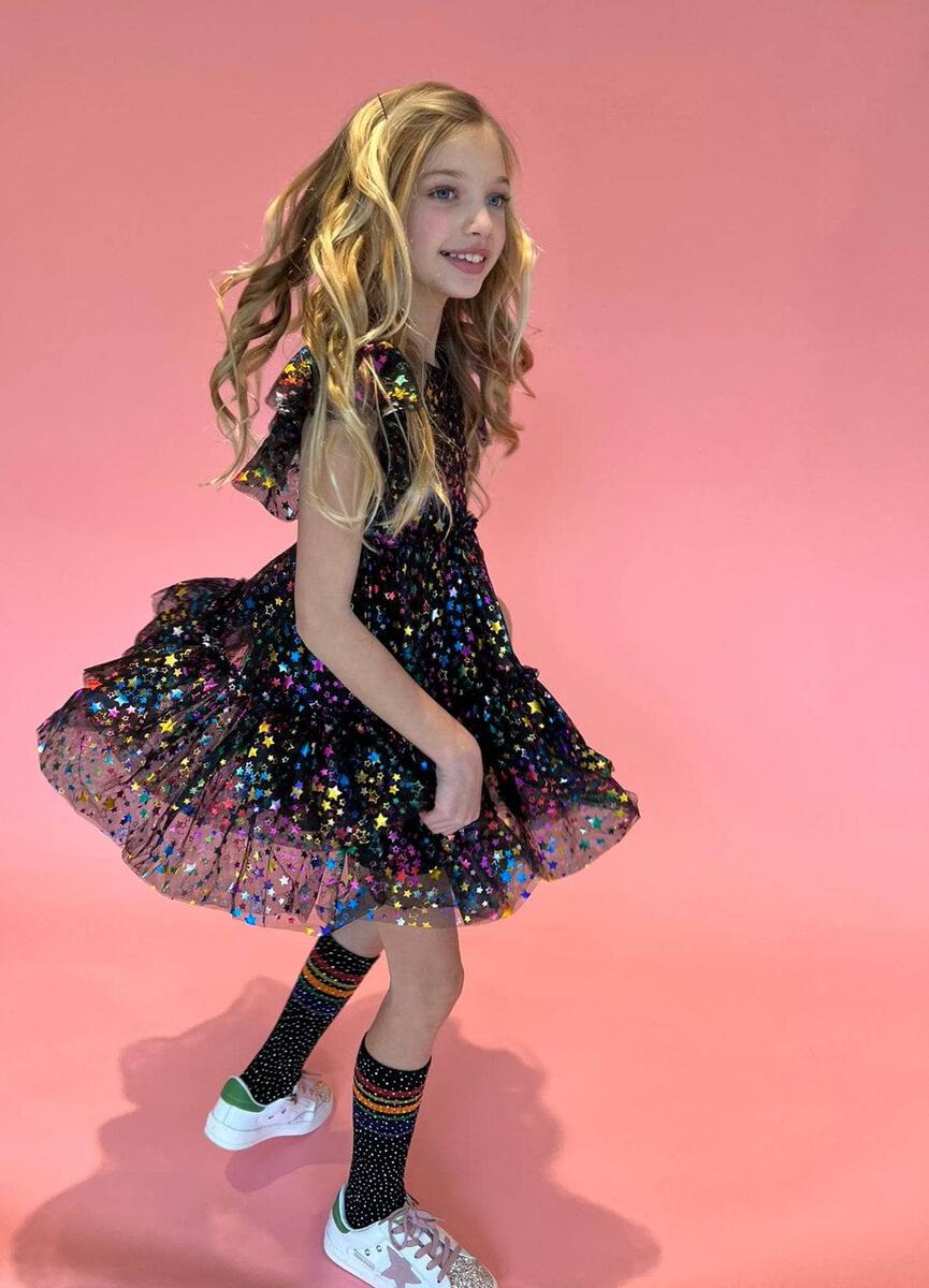 Lola + the Boys Shining Rainbow Star Tulle Dress