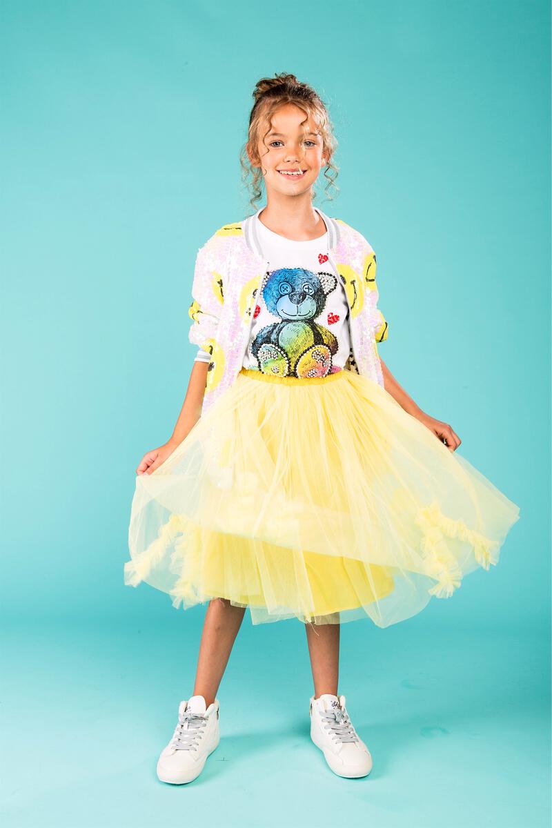 Sunny Tulle Ruffle Midi Skirt