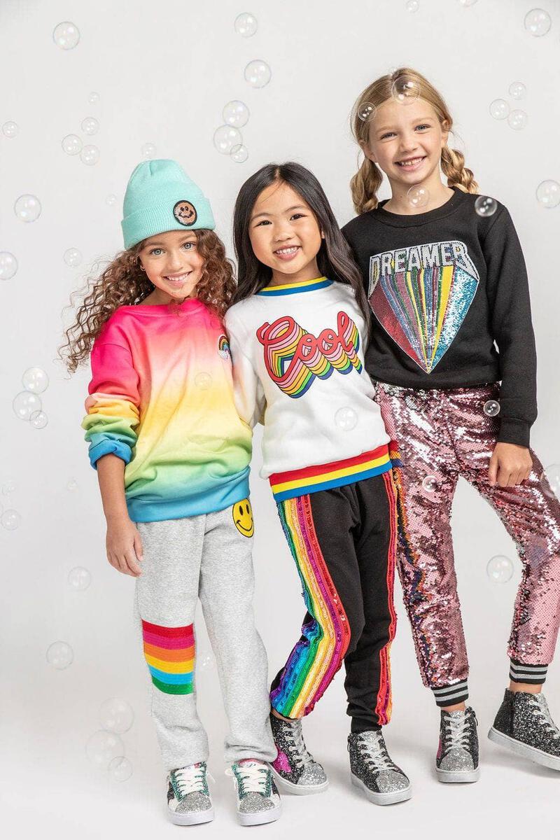 Lola + the Boys Smiley Rainbow Joggers