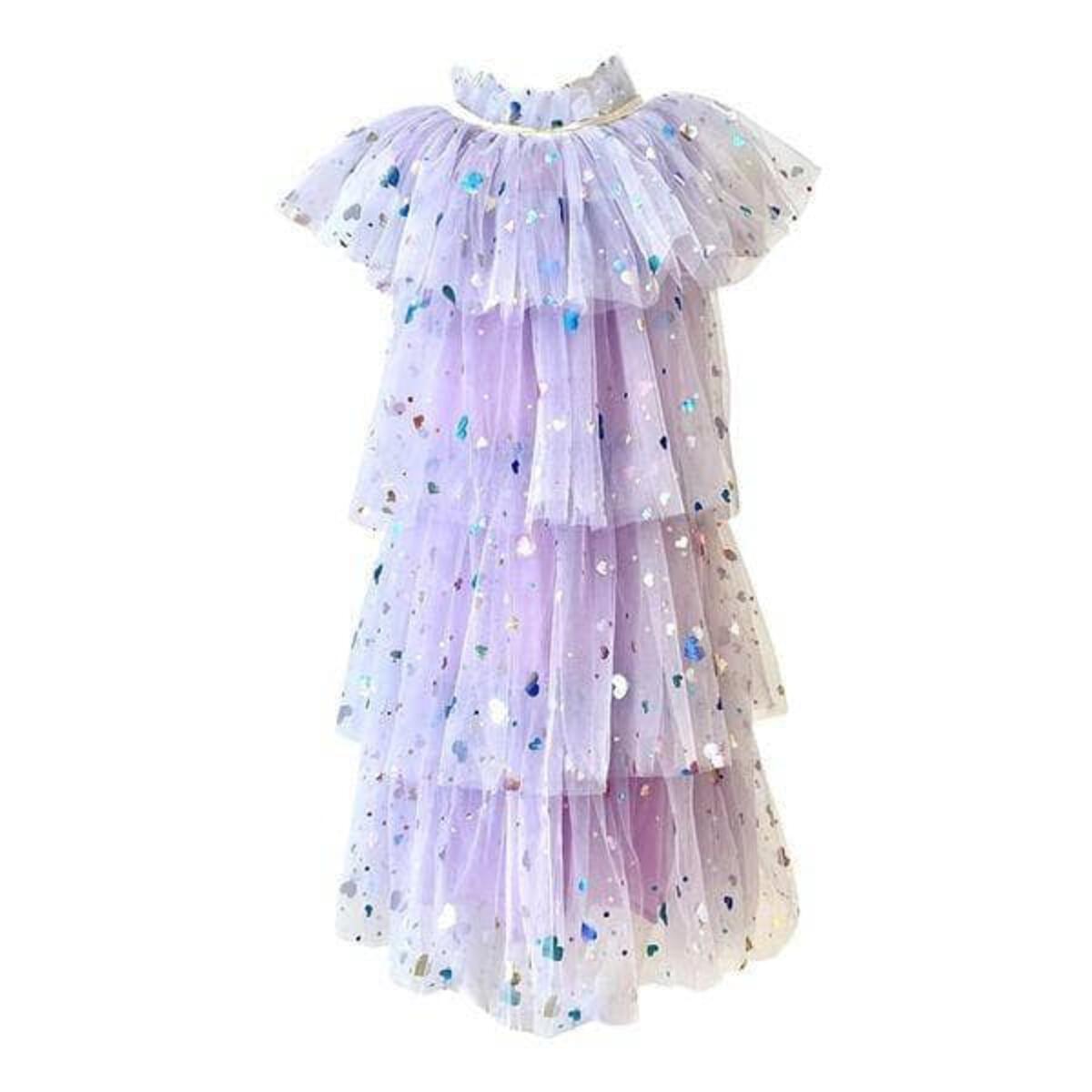 Foil Hearts Tulle Dress