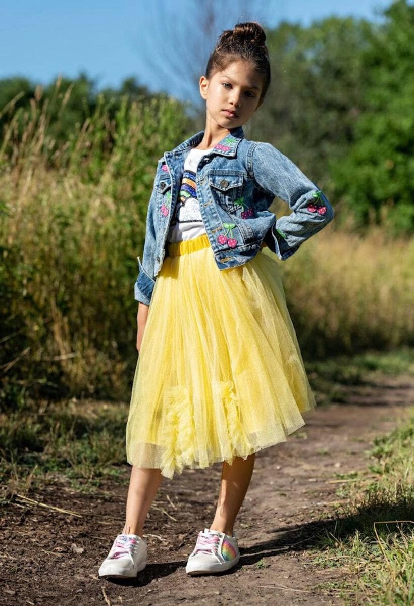 Sunny Tulle Ruffle Midi Skirt