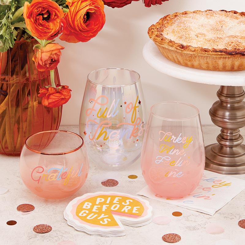 Turkey, Wine, Feelin' Fine Wine Glass