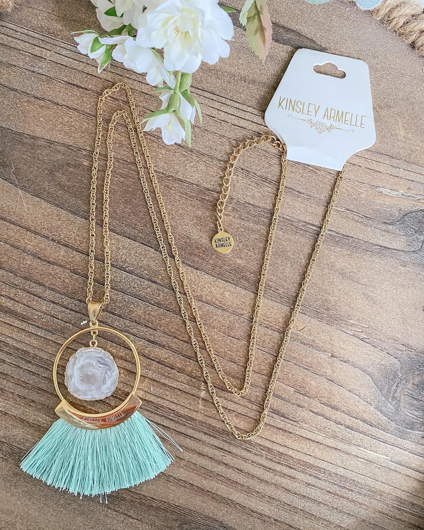 Kinsley Armelle Mint Fringe Necklace