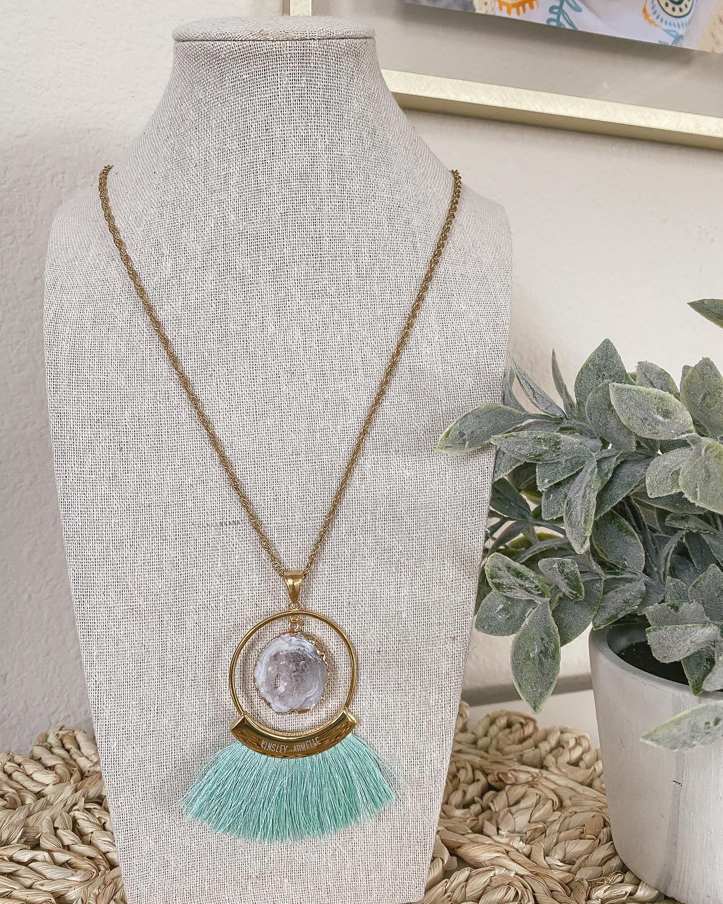 Kinsley Armelle Mint Fringe Necklace