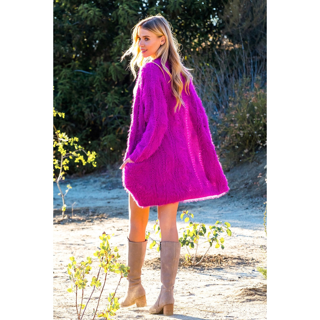 Fuzzy Cable Cardigan