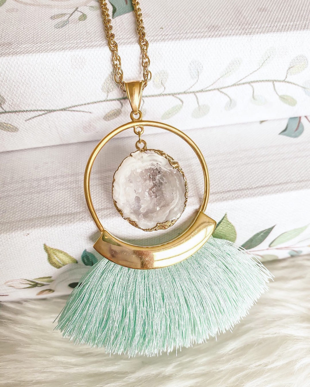 Kinsley Armelle Mint Fringe Necklace