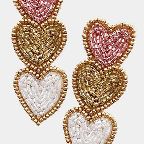 Triple Hearts Earrings