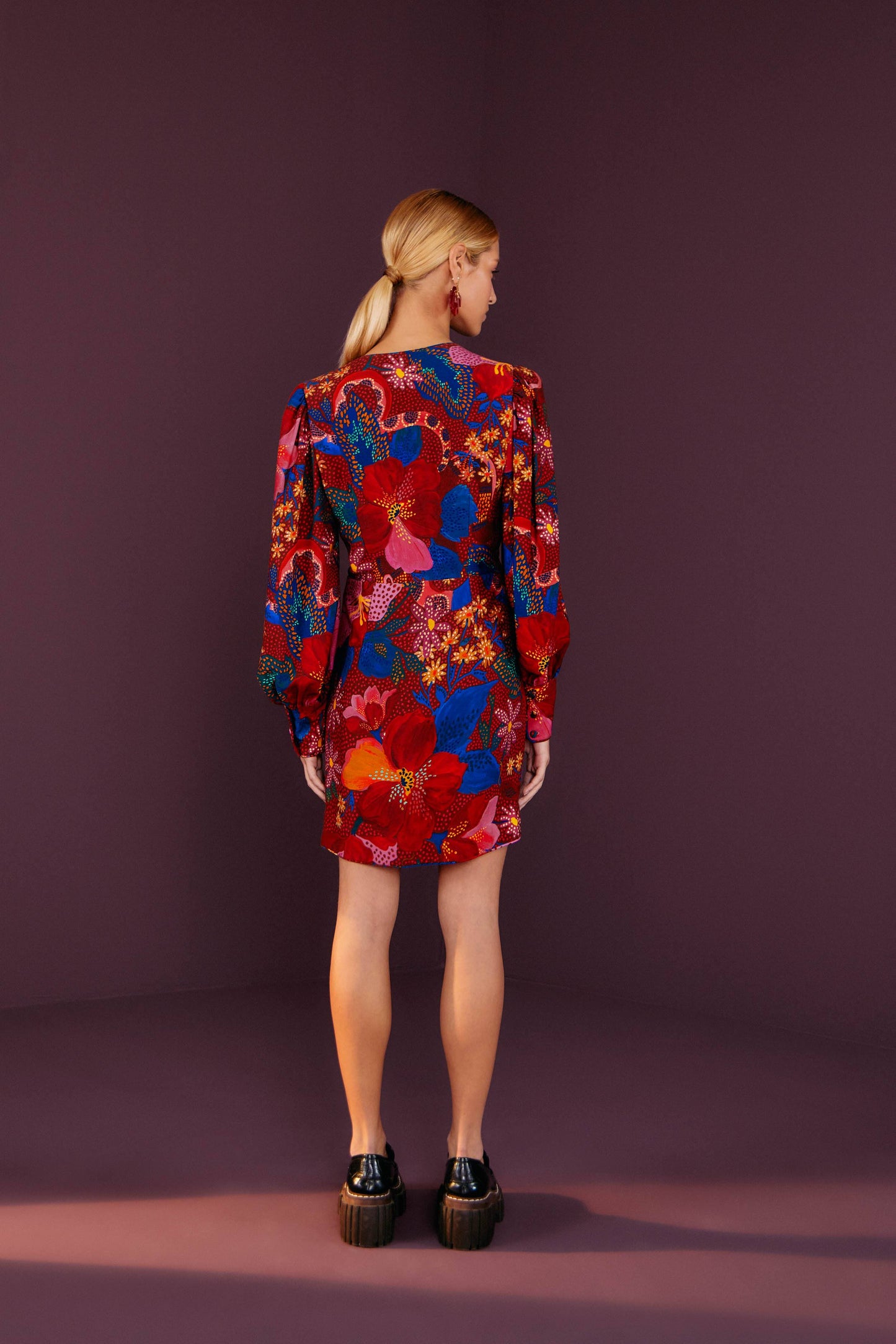 Farm Rio Red Wild Life Mini Dress