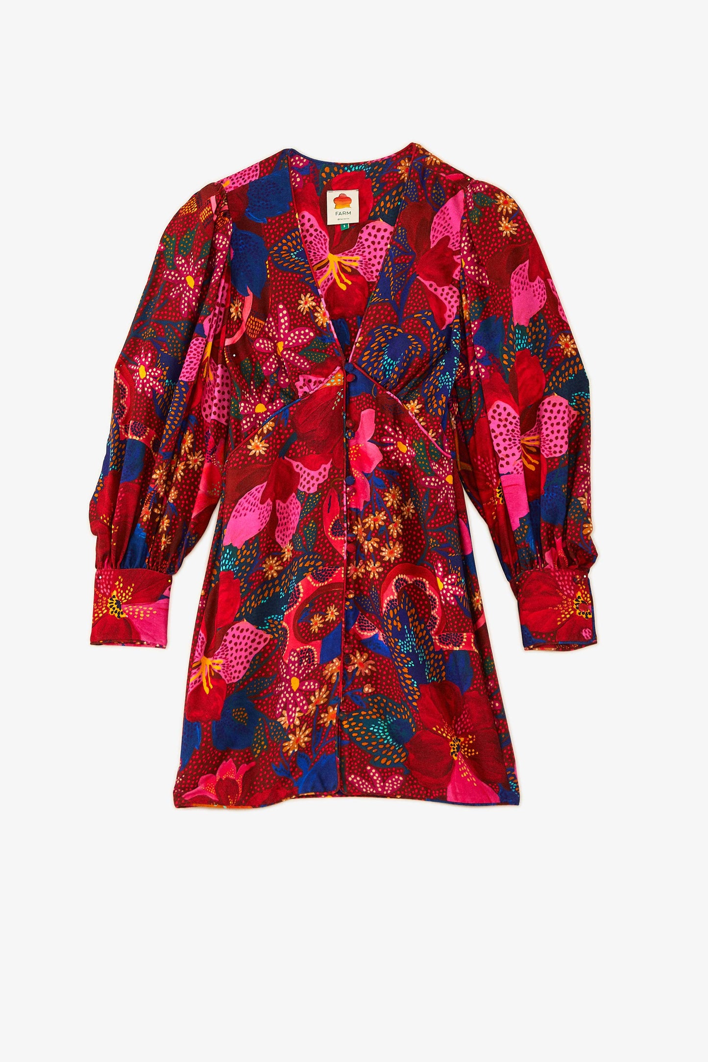 Farm Rio Red Wild Life Mini Dress