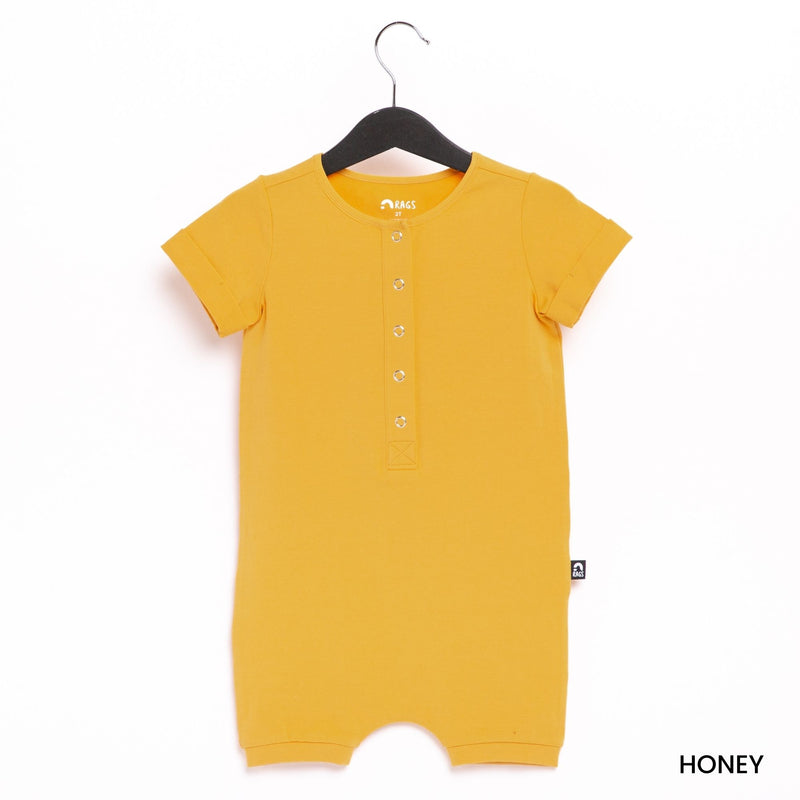 RAGS Essentials Short Sleeve Henley Romper
