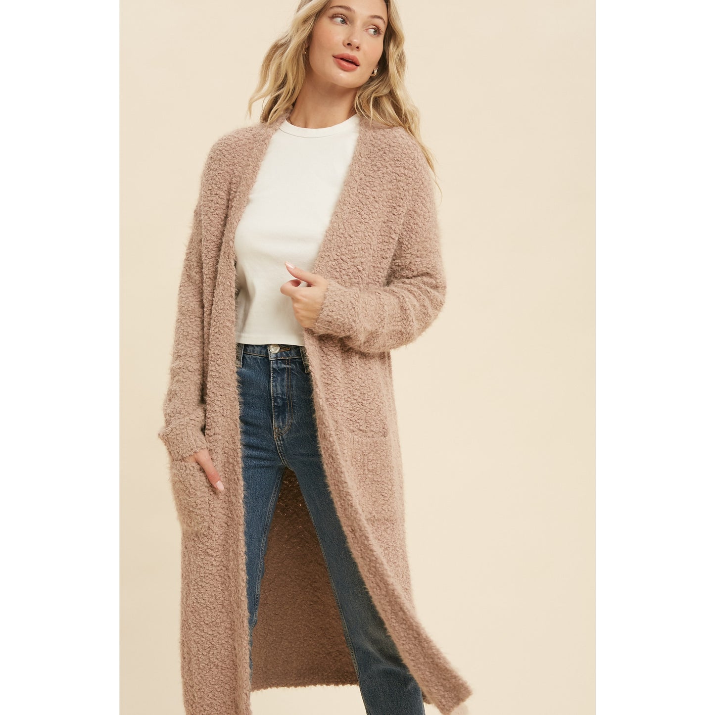 Longline Fuzzy Cardigan