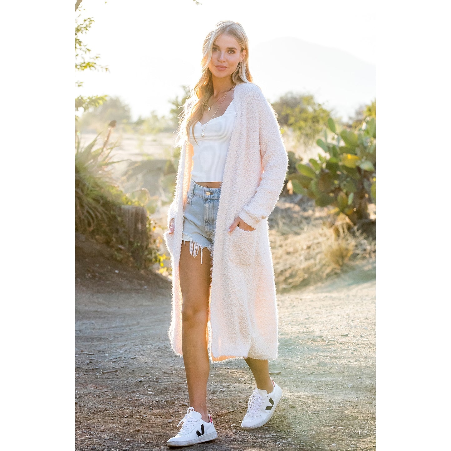 Longline Fuzzy Cardigan