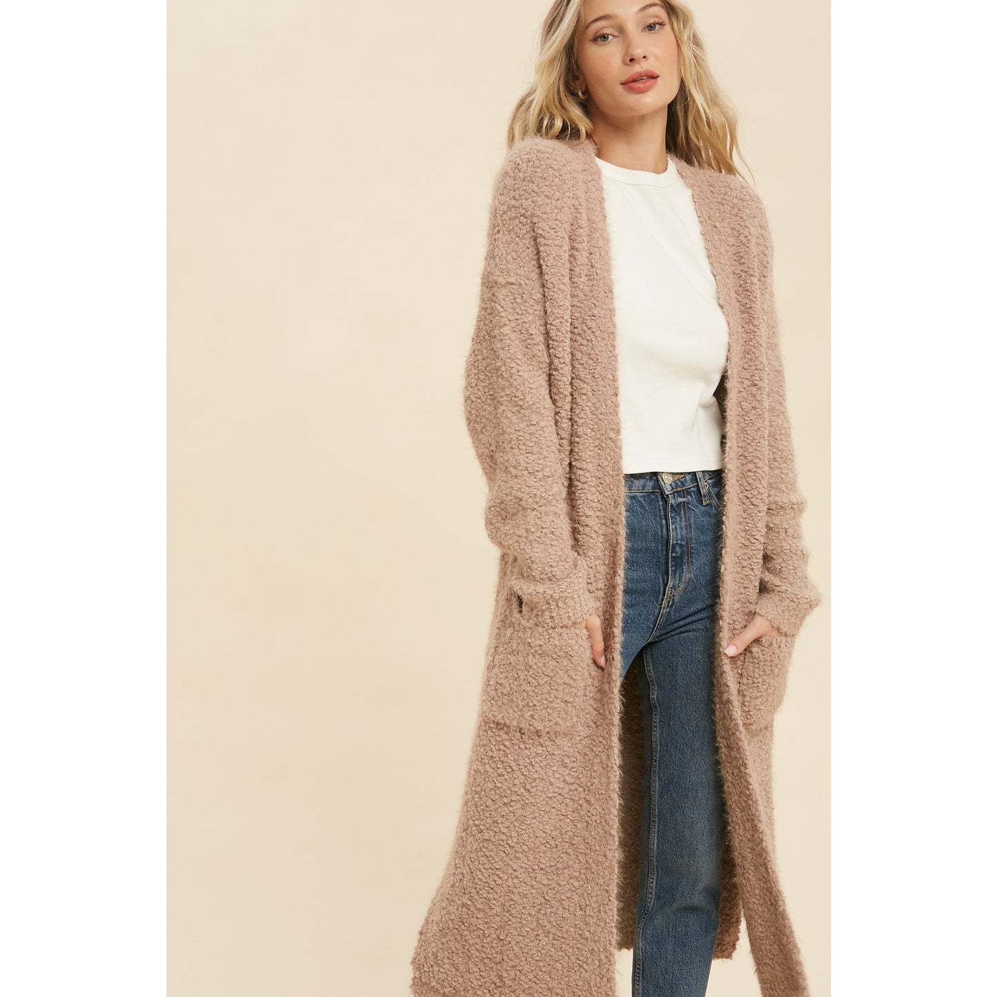 Longline Fuzzy Cardigan