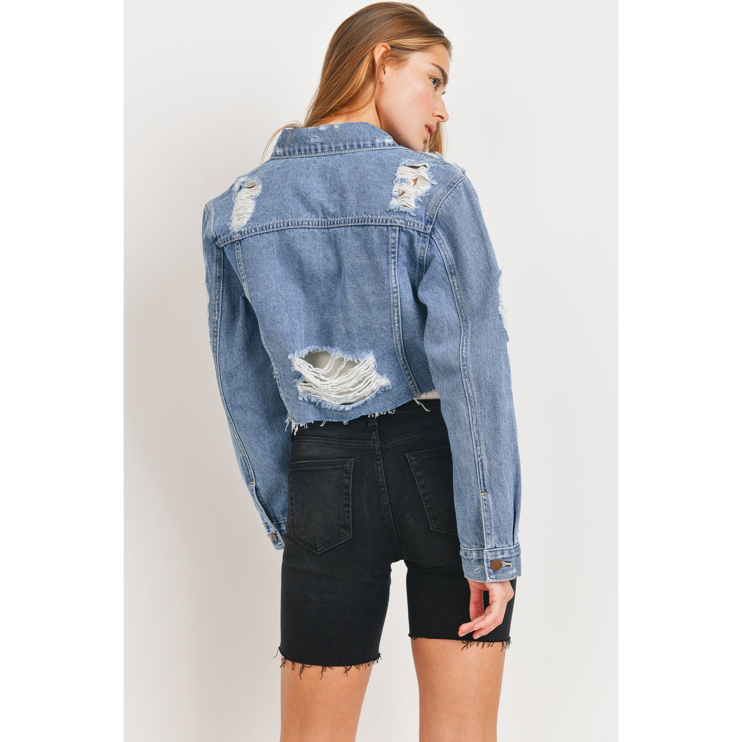 JBD Destroyed Denim Cropped Jacket