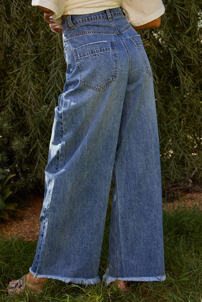 Wide Leg Denim Jeans