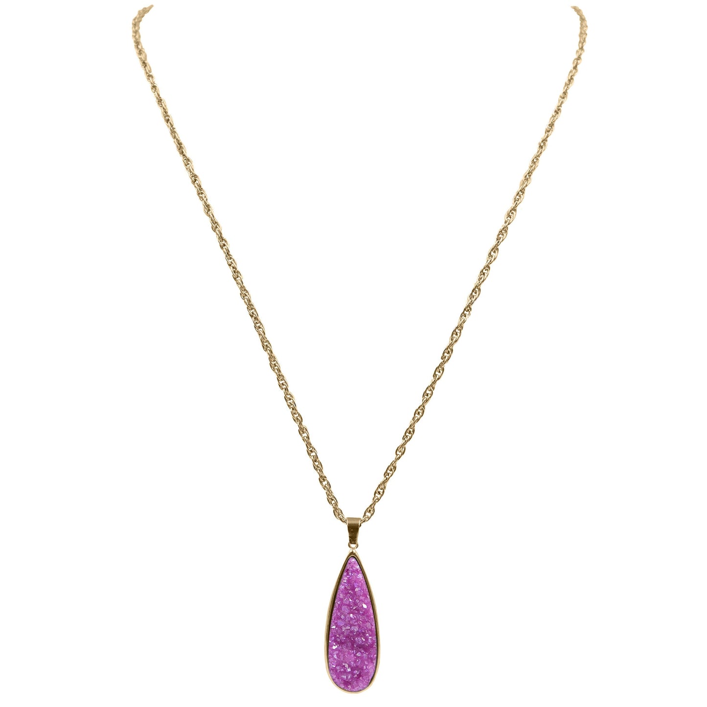 Kinsley Armelle Blush Quartz Drop Necklace