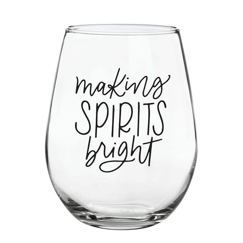 Making Spirits Bright Wine Glass